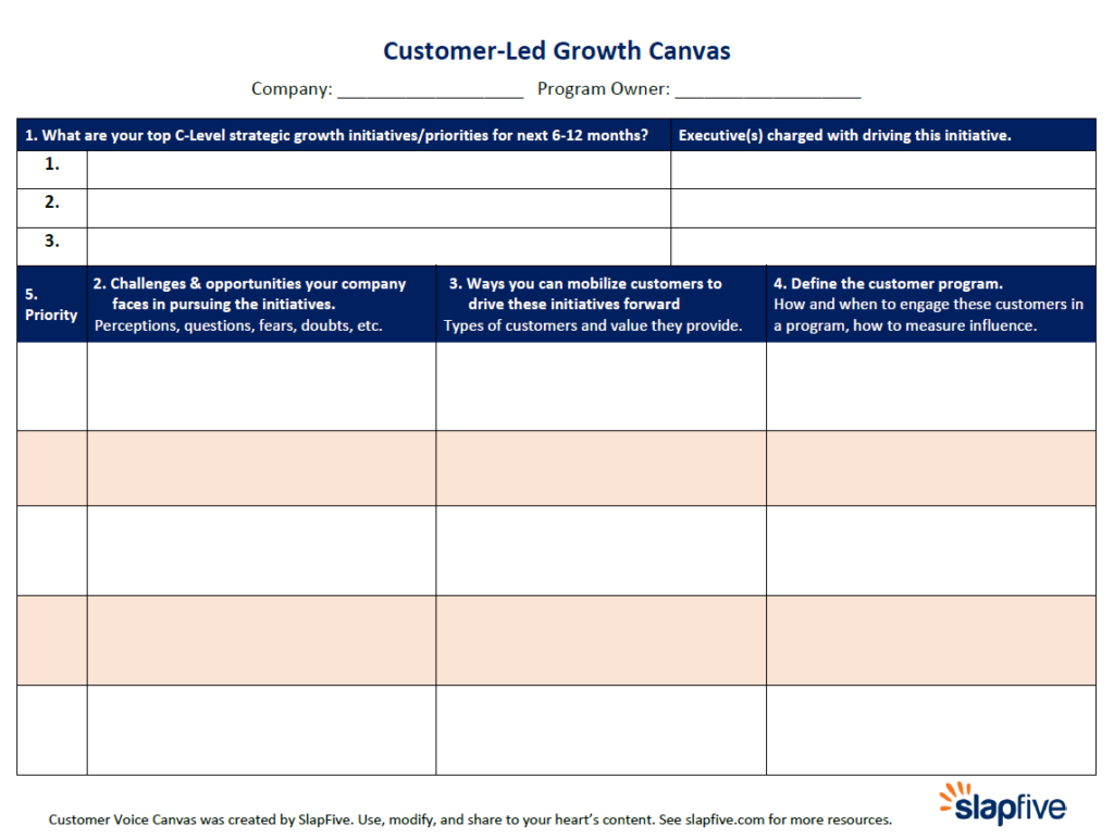 Customer-Led Growth Canvas