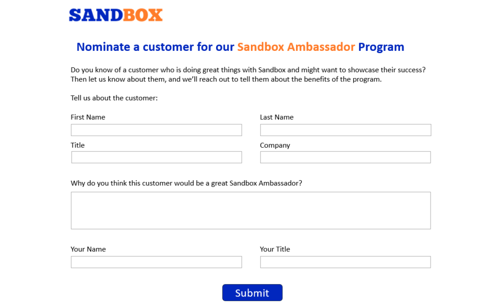 Empower anyone to nominate customers Image