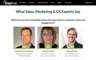 Sales marketing CX expert testimonials